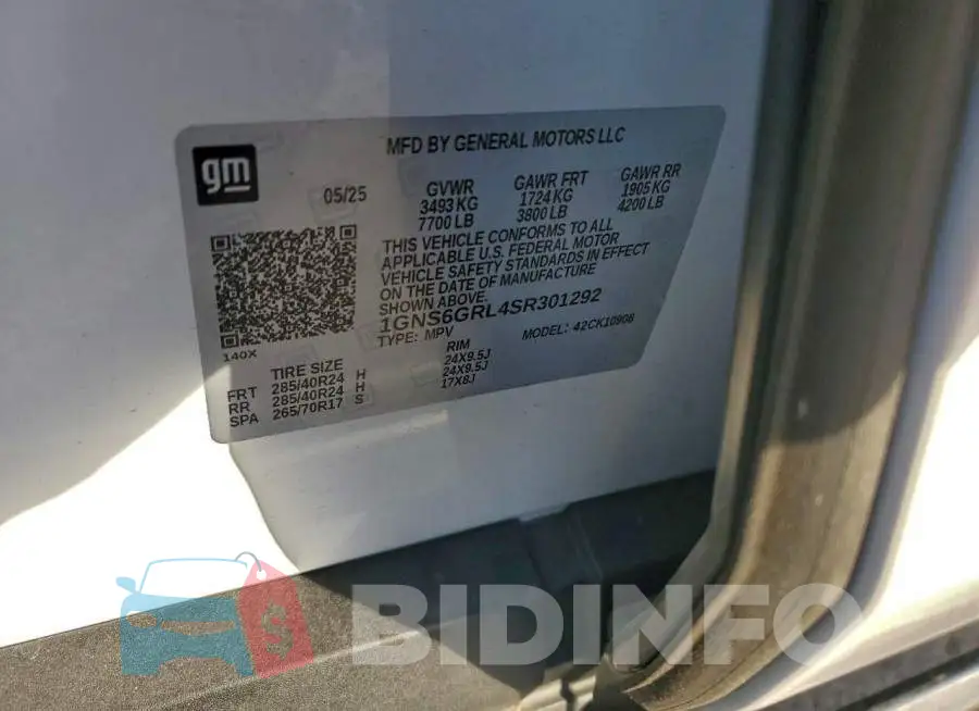 1GNS6GRL4SR301292 Photo# 13