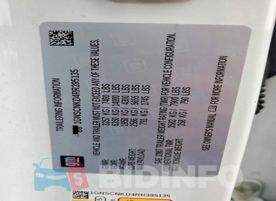 1GNSCNKD4RR395135 Photo# 14