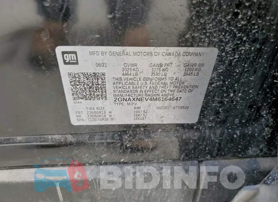 2GNAXNEV4M6164647 Photo# 12
