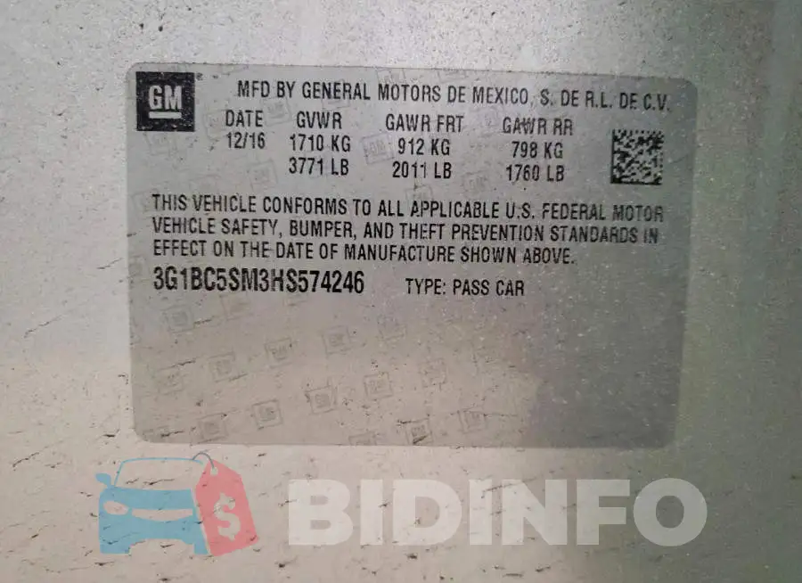 3G1BC5SM3HS574246 Photo# 12