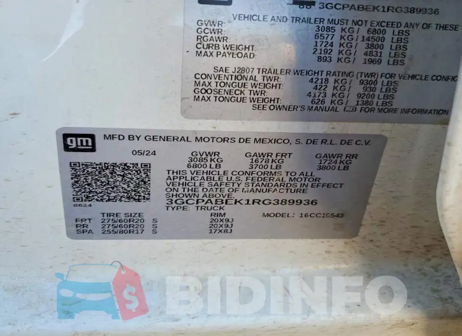 3GCPABEK1RG389936 Photo# 12