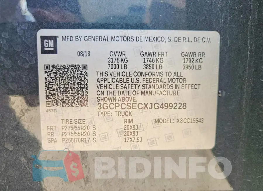 3GCPCSECXJG499228 Photo# 12