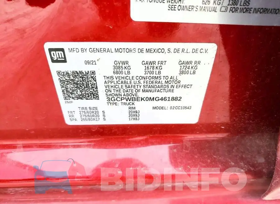 3GCPWBEK0MG461882 Photo# 12