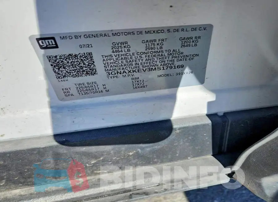 3GNAXKEV3MS179169 Photo# 14