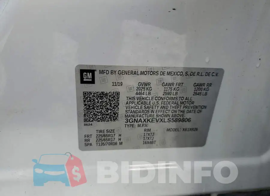 3GNAXKEVXLS589806 Photo# 13