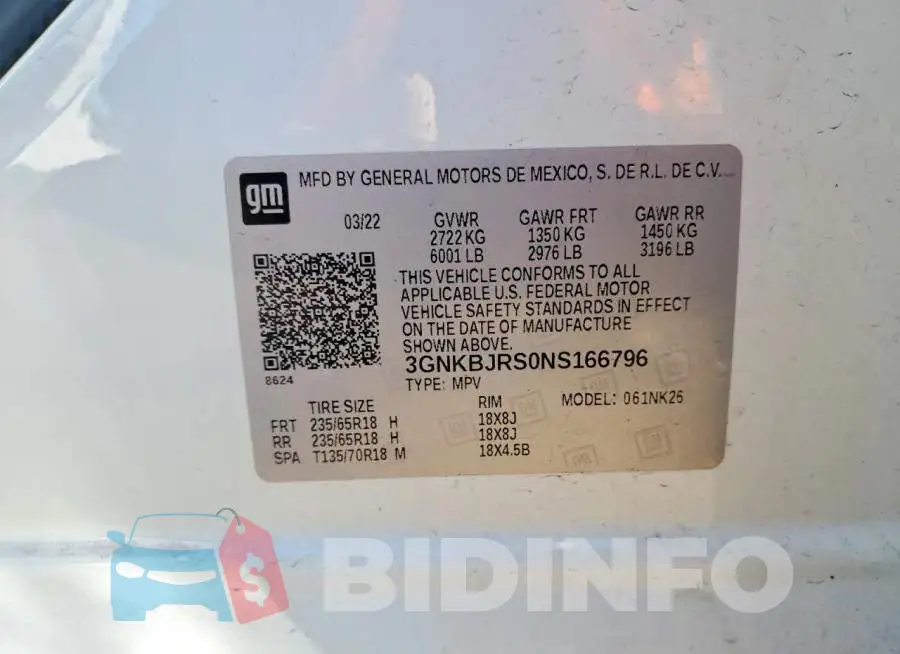 3GNKBJRS0NS166796 Photo# 13