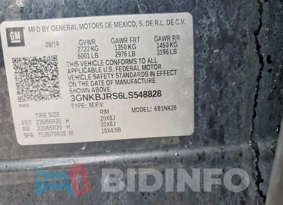 3GNKBJRS6LS548828 Photo# 11