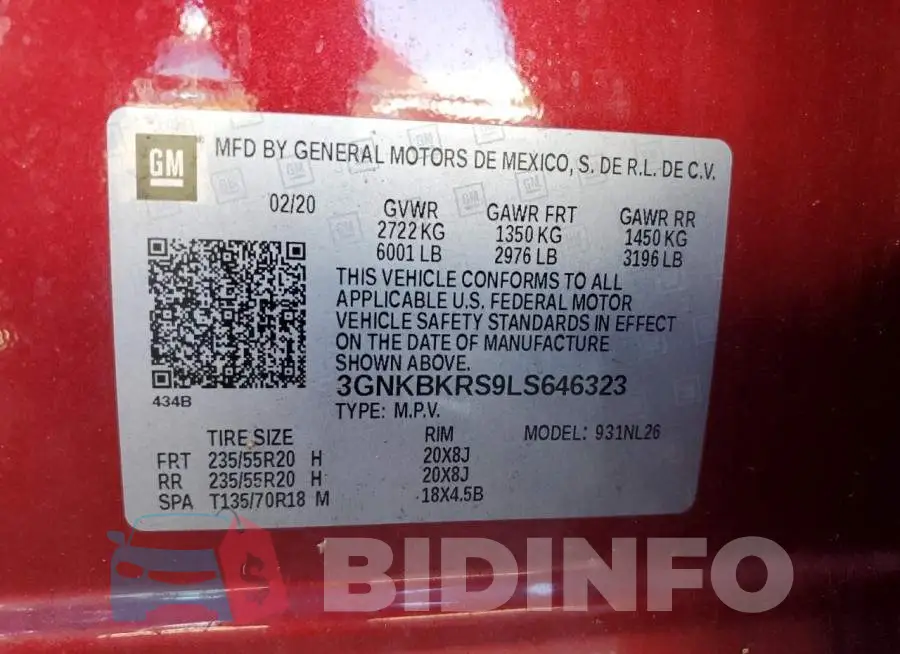 3GNKBKRS9LS646323 Photo# 13