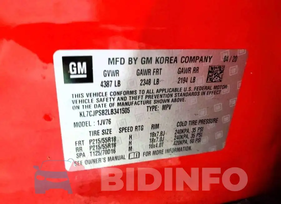 KL7CJPSB2LB341505 Photo# 14