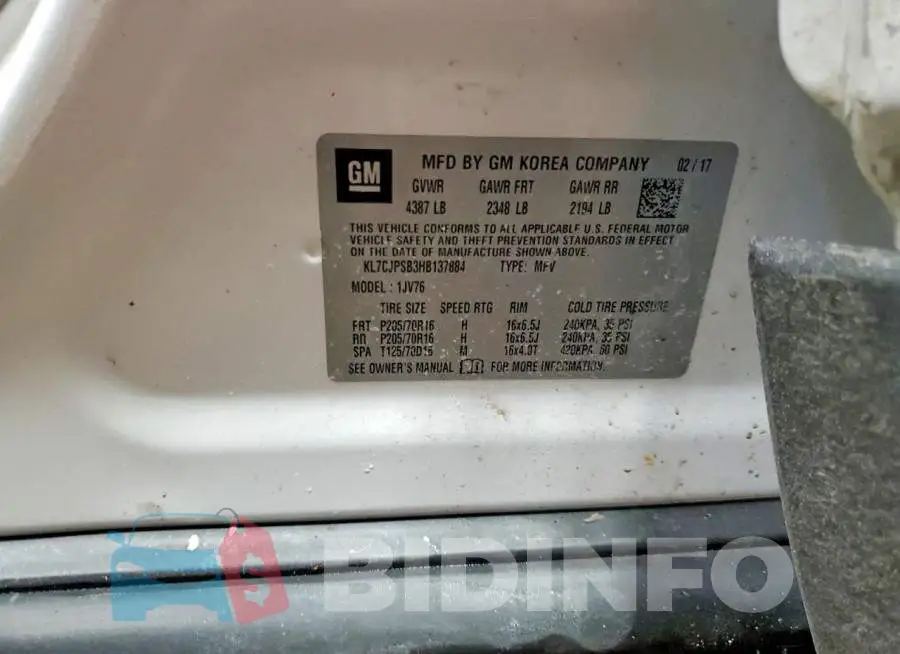 KL7CJPSB3HB137884 Photo# 12