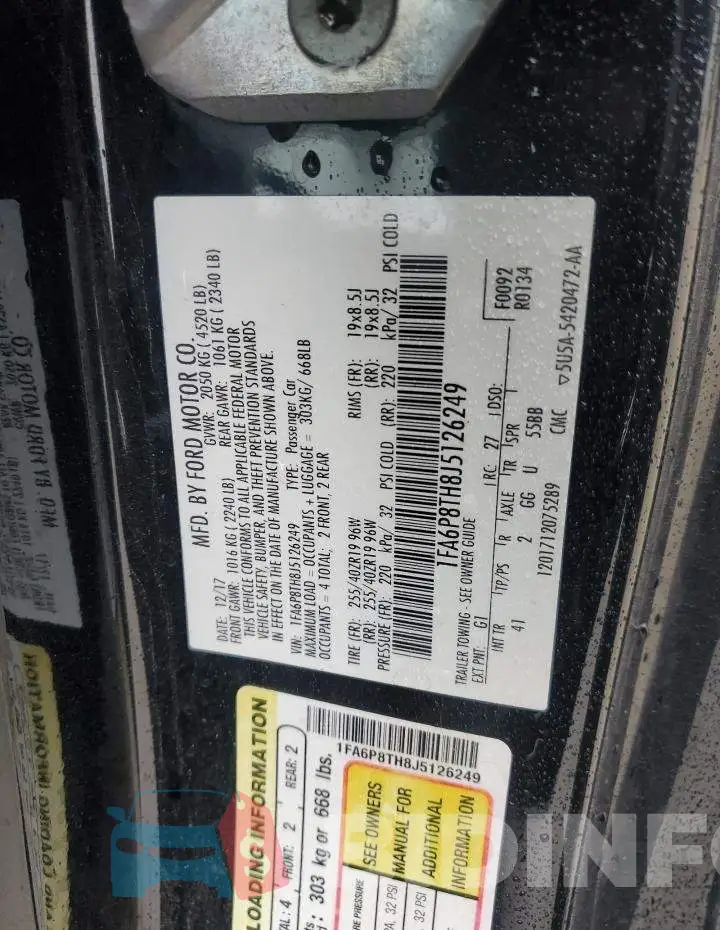 1FA6P8TH8J5126249 Photo# 12