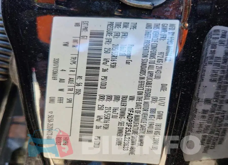 1FADP3F25JL223633 Photo# 13