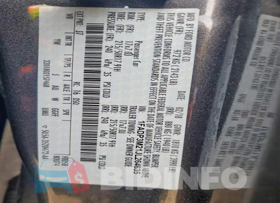 1FADP3M21JL264635 Photo# 12