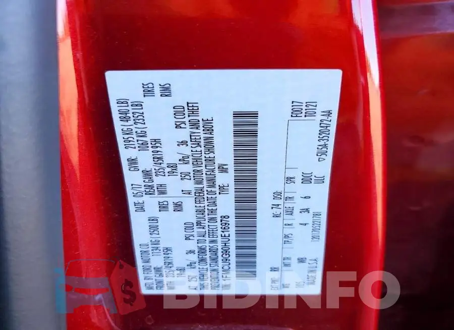 1FMCU9G90HUE16978 Photo# 13