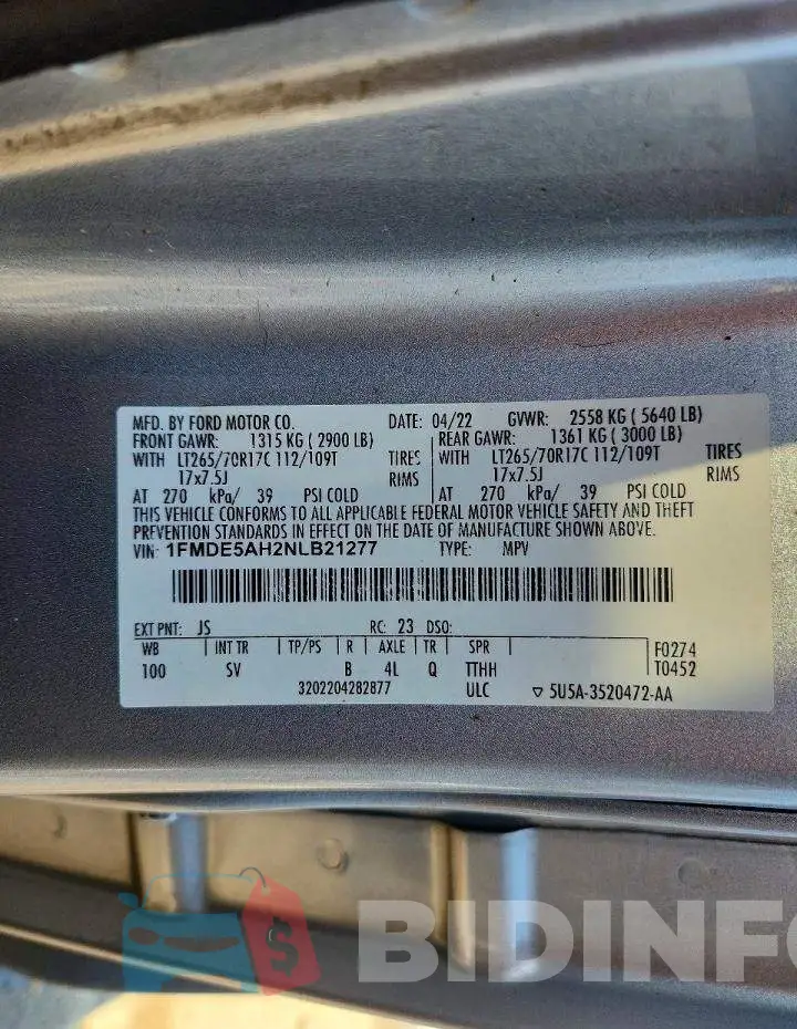 1FMDE5AH2NLB21277 Photo# 13