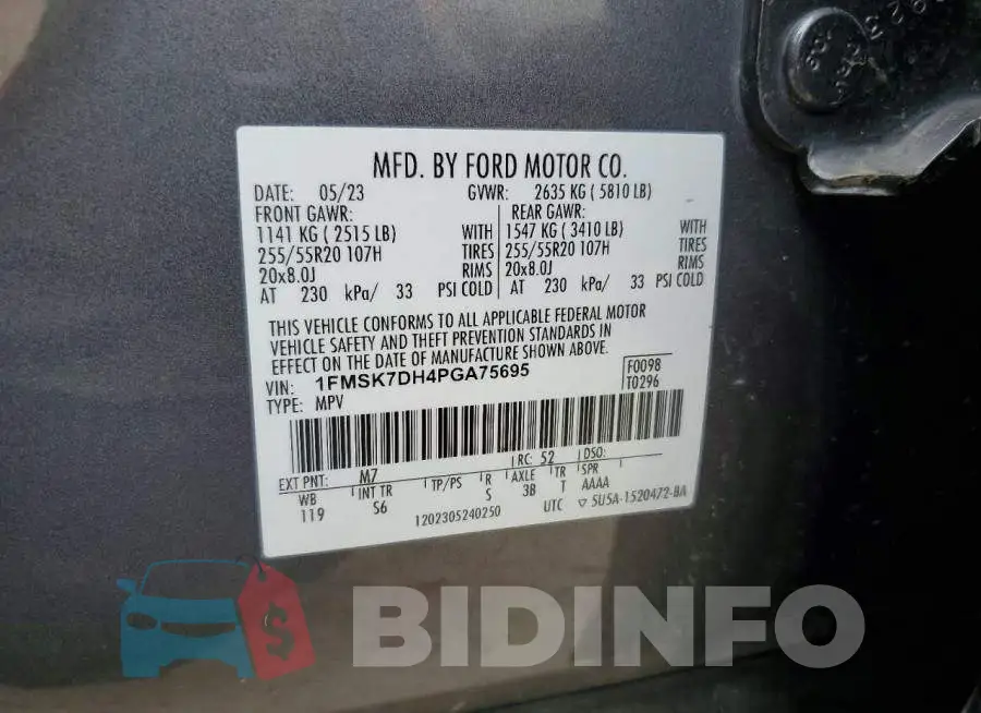 1FMSK7DH4PGA75695 Photo# 13