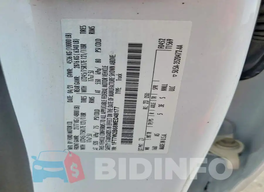 1FT7W2B68MED48177 Photo# 12