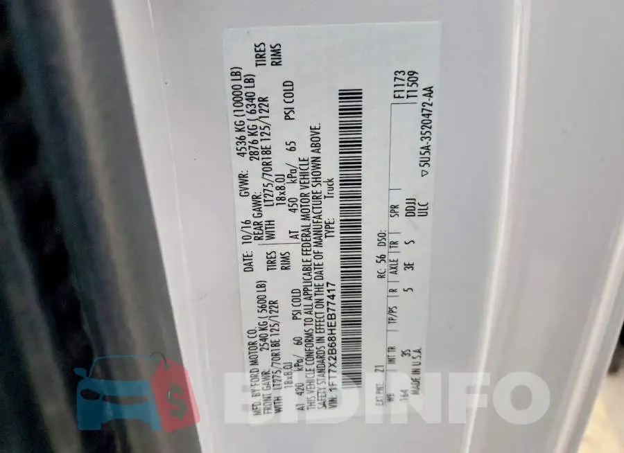 1FT7X2B68HEB77417 Photo# 12