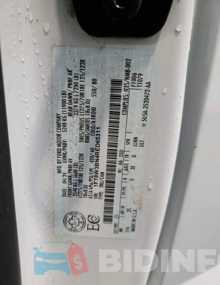 1FT8W3BN4RED65311 Photo# 13