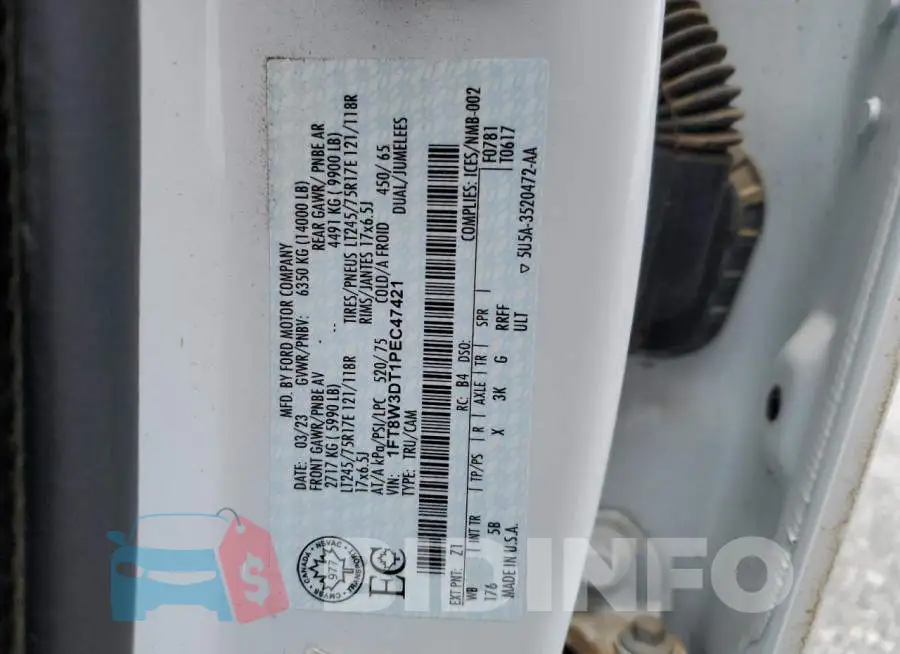1FT8W3DT1PEC47421 Photo# 12