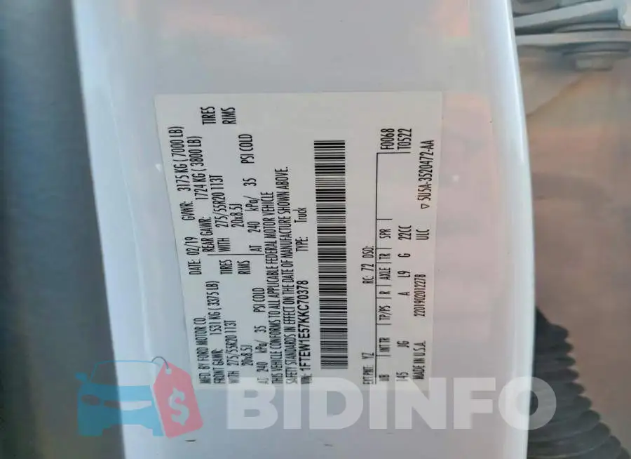 1FTEW1E57KKC70378 Photo# 12