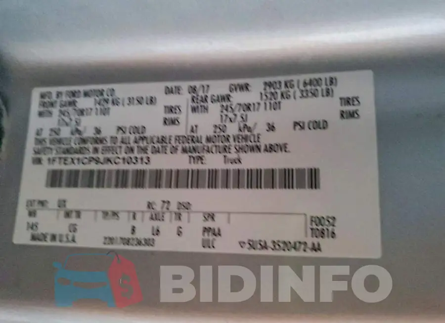 1FTEX1CP9JKC10313 Photo# 10