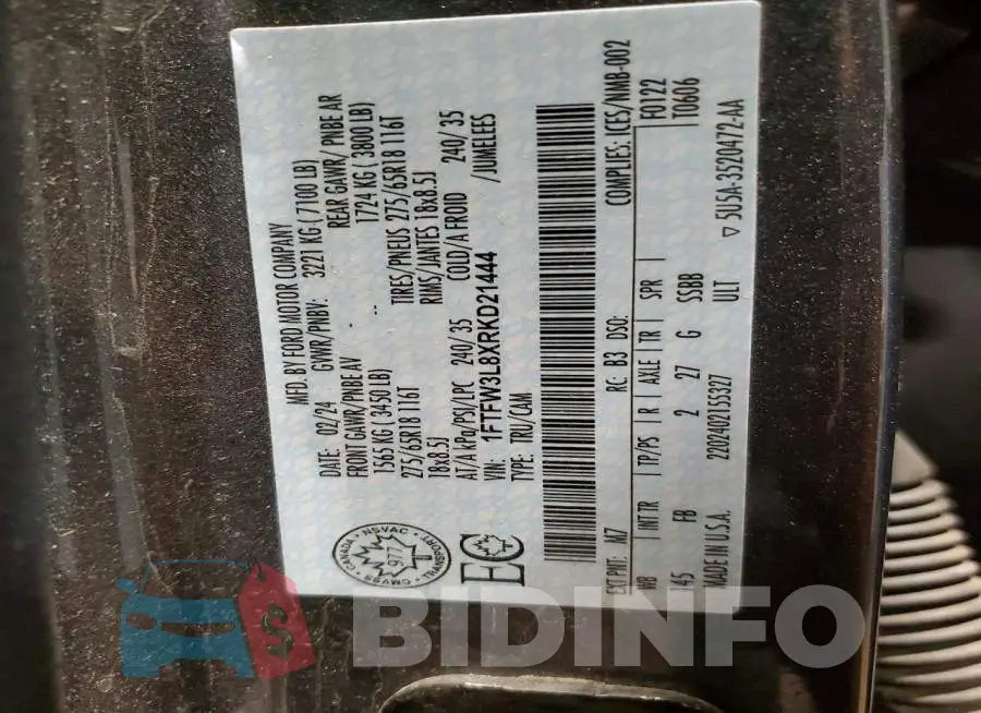 1FTFW3L8XRKD21444 Photo# 12