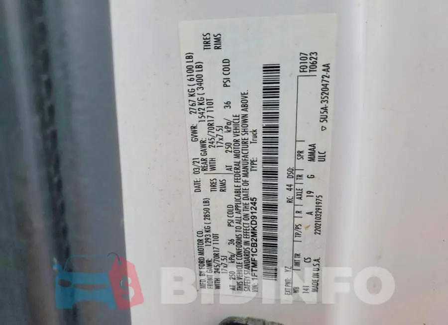 1FTMF1CB2MKD91245 Photo# 12