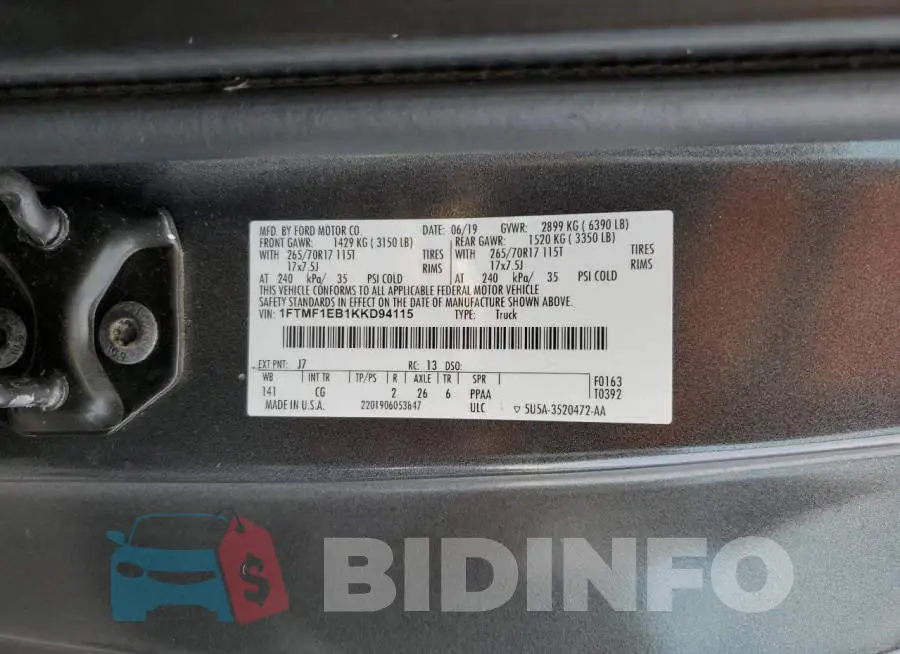 1FTMF1EB1KKD94115 Photo# 12