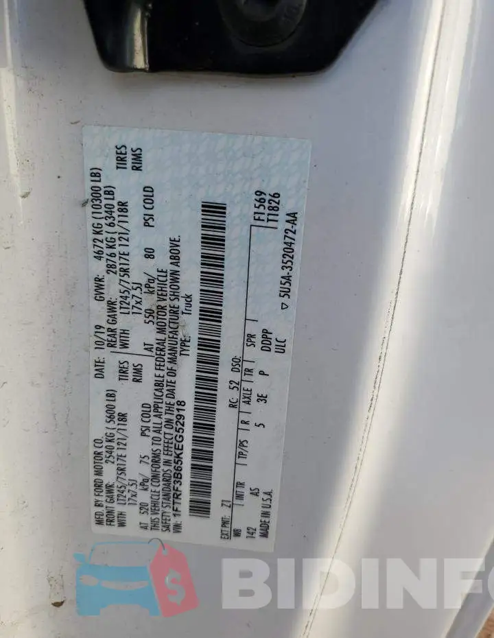 1FTRF3B65KEG52918 Photo# 12