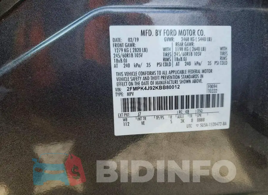2FMPK4J92KBB80012 Photo# 12
