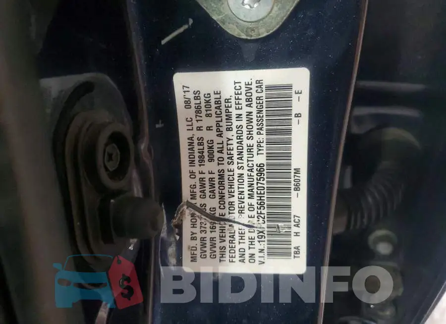 19XFC2F56HE075966 Photo# 12