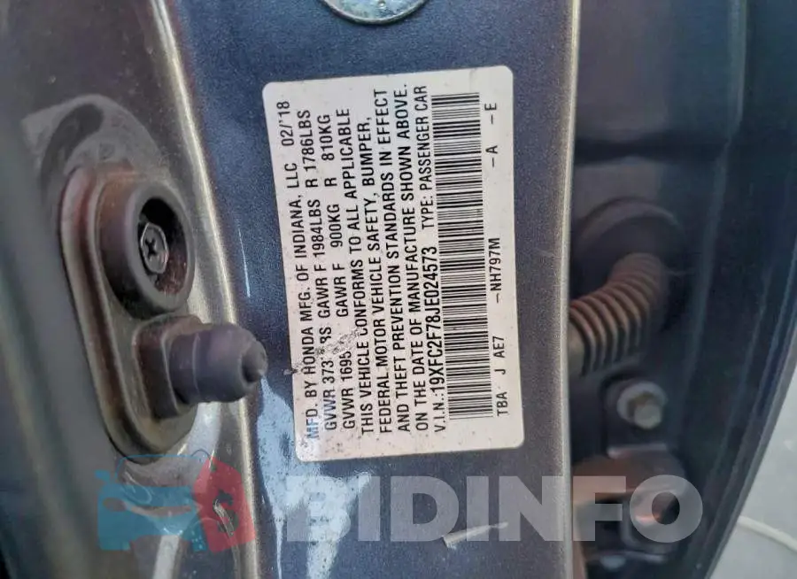 19XFC2F78JE024573 Photo# 12