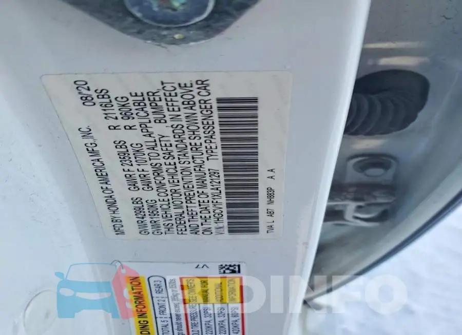 1HGCV1F1XLA121297 Photo# 12