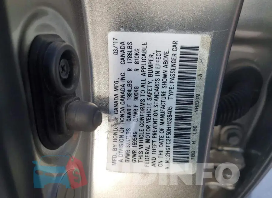 2HGFC2F50HH528405 Photo# 12