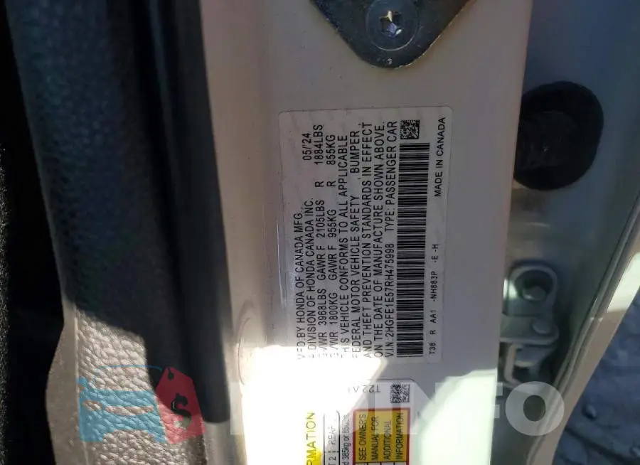 2HGFE1E57RH475998 Photo# 11