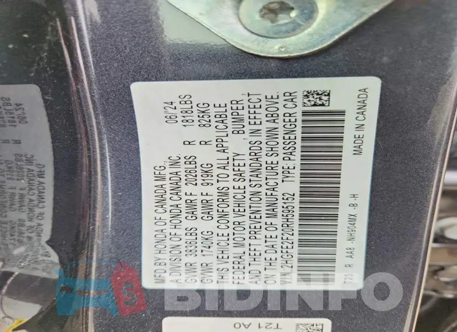 2HGFE2F20RH595152 Photo# 13