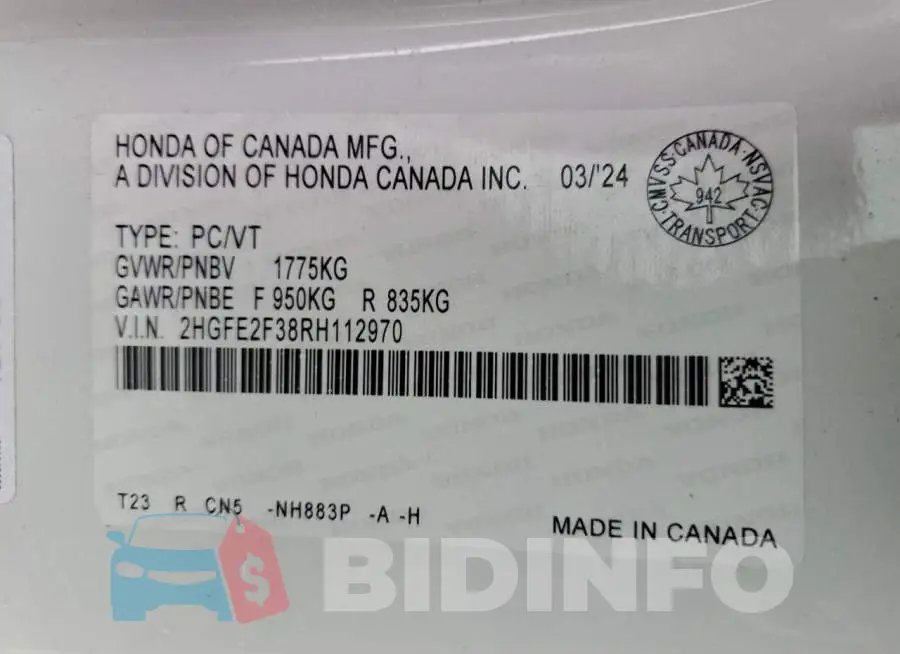 2HGFE2F38RH112970 Photo# 13
