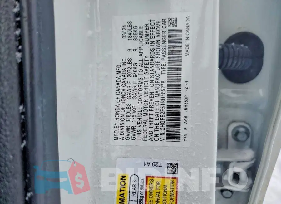 2HGFE2F51RH565278 Photo# 12