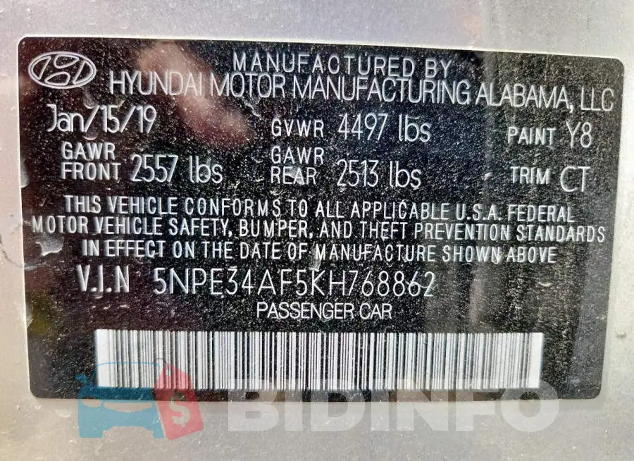 5NPE34AF5KH768862 Photo# 12
