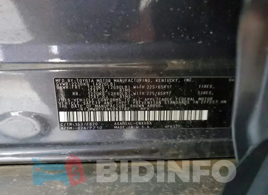 4T3MWRFV3NU063782 Photo# 14
