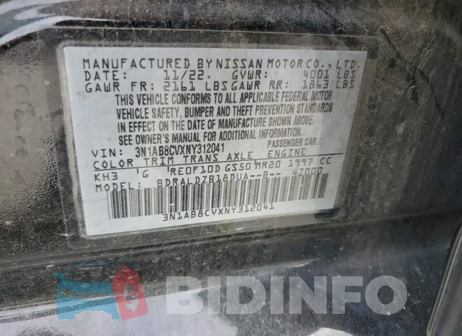 3N1AB8CVXNY312041 Photo# 12