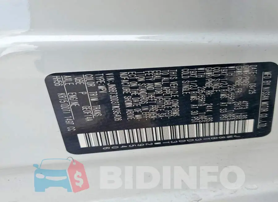 JN8BT3DD3TW295406 Photo# 12