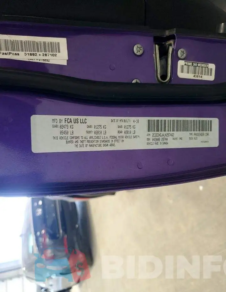 2C3CDXGJ4JH297462 Photo# 12
