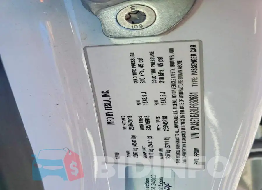 5YJ3E1EA3LF632681 Photo# 12