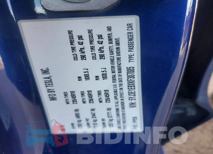 5YJ3E1EBXKF387885 Photo# 12