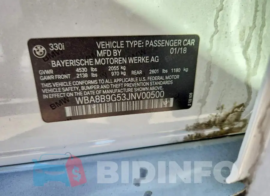WBA8B9G53JNV00500 Photo# 12