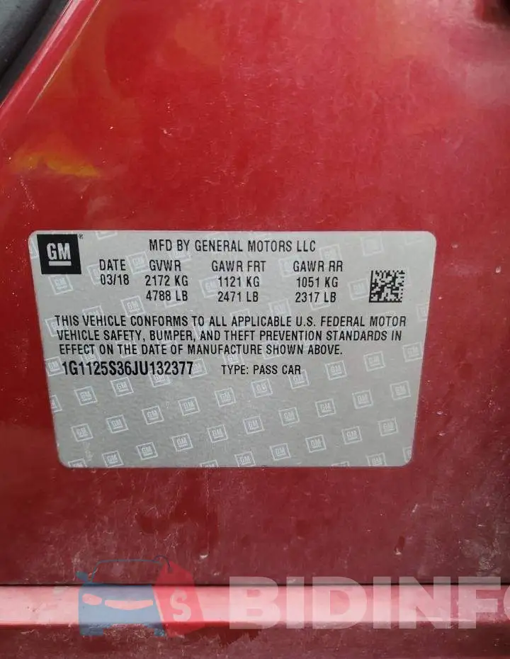 1G1125S36JU132377 Photo# 12