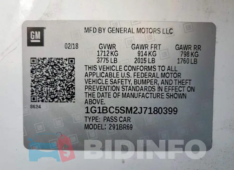 1G1BC5SM2J7180399 Photo# 13