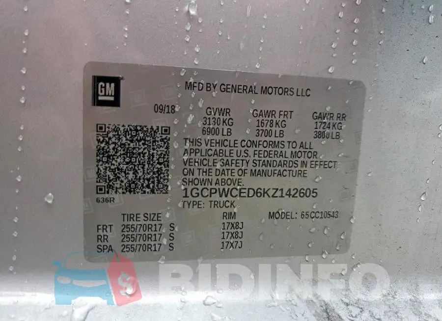 1GCPWCED6KZ142605 Photo# 12